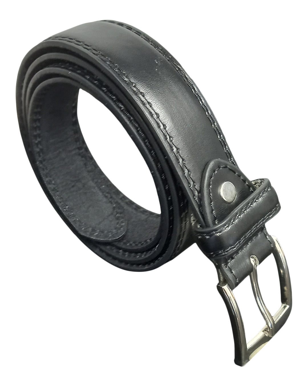 Men's Leather Leather Lined Belt, Black or White, 28" - 48" Waist, Belts 1" Wide