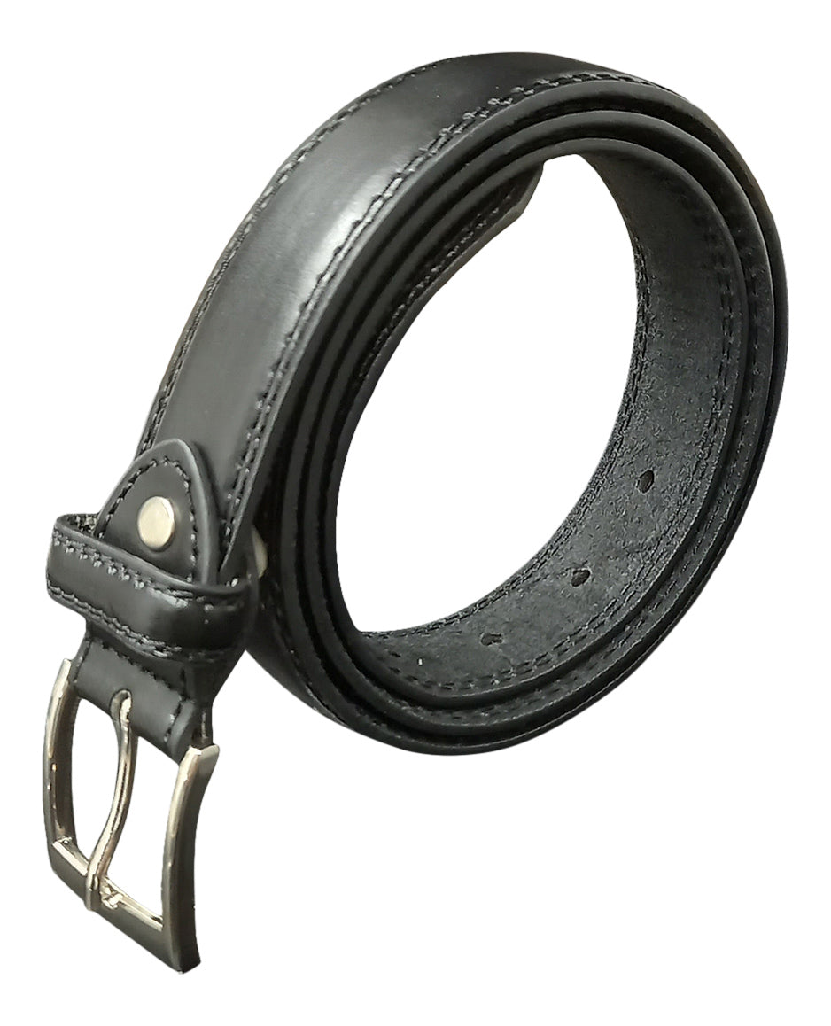Men's Leather Leather Lined Belt, Black or White, 28" - 48" Waist, Belts 1" Wide