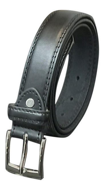 Men's Leather Leather Lined Belt, Black or White, 28" - 48" Waist, Belts 1" Wide