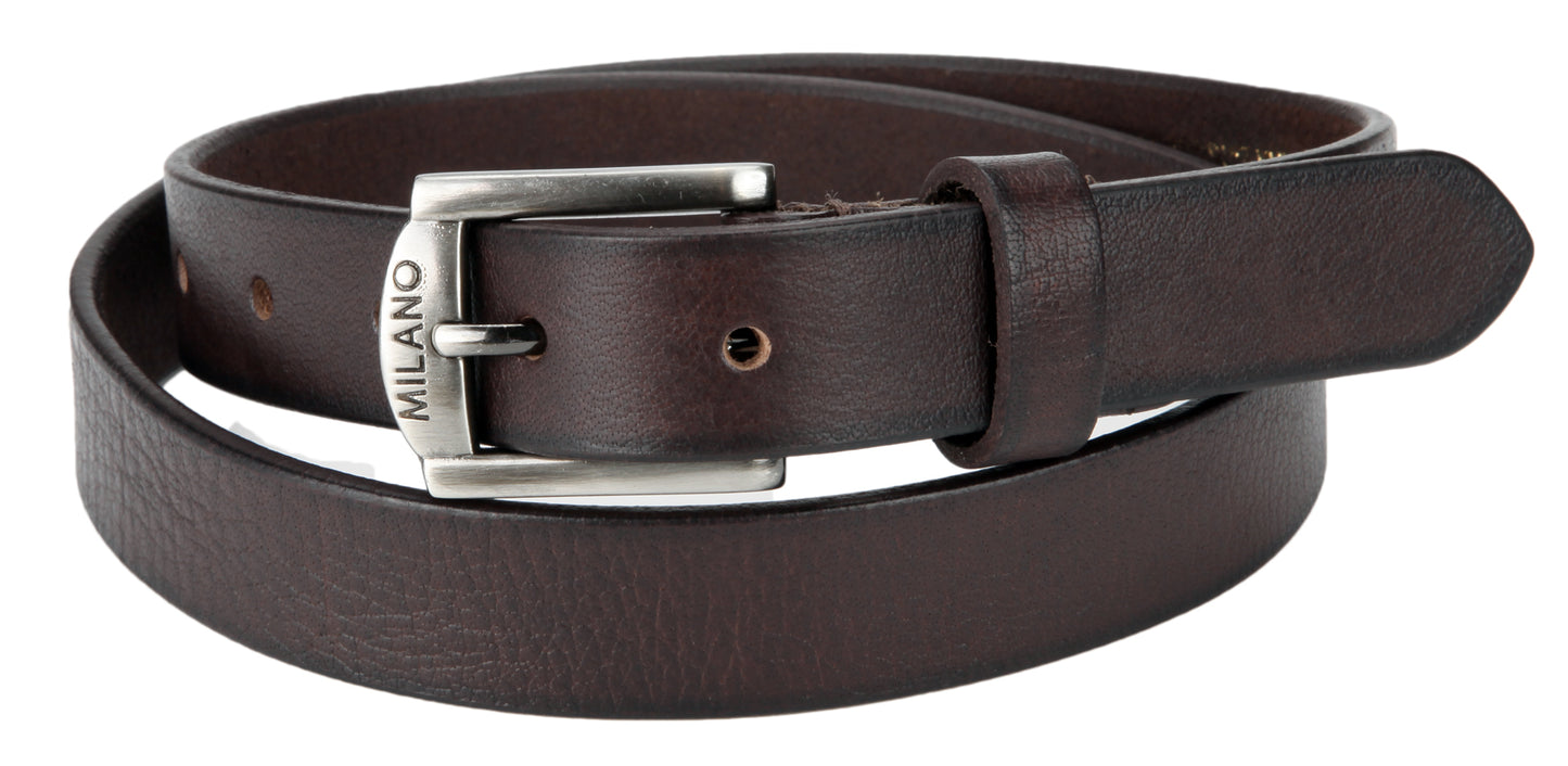 Men's Belt, Man's Real Leather Belts, Black or Brown, 28" - 48" Waist, 1" Wide