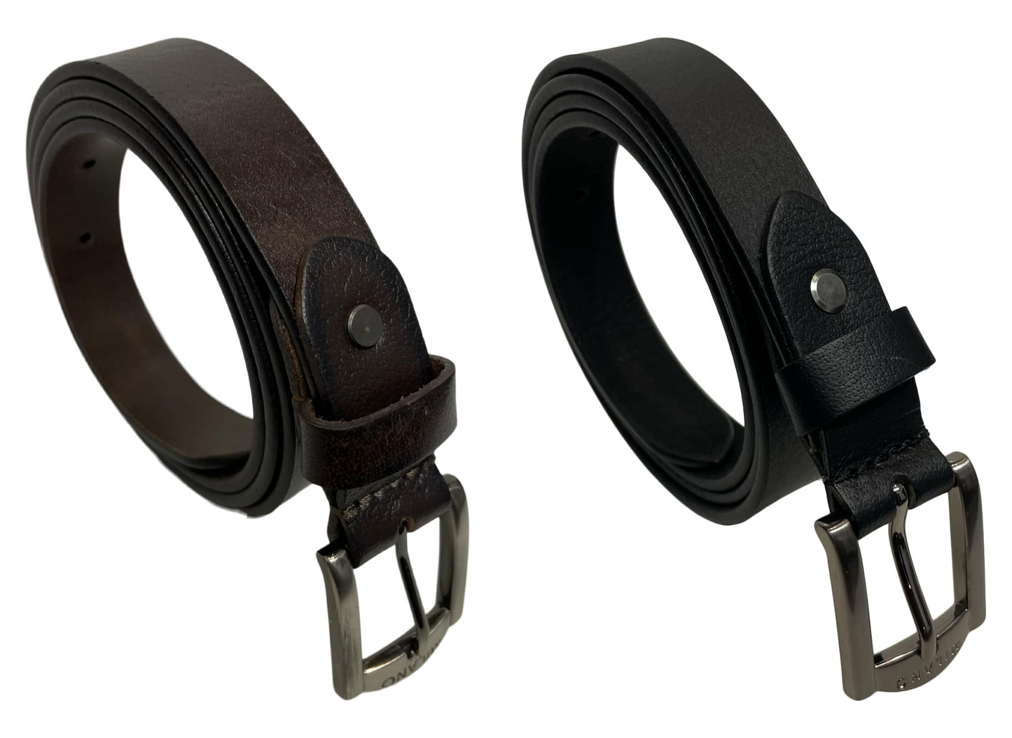 Men's Belt, Man's Real Leather Belts, Black or Brown, 28" - 48" Waist, 1" Wide
