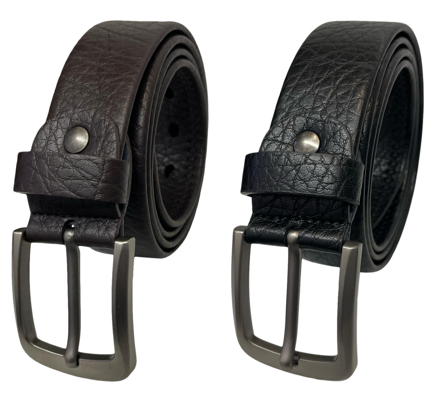 Men's Leather Belt for Trousers / Jeans, Black or Brown, 28" - 48" , by Milano®
