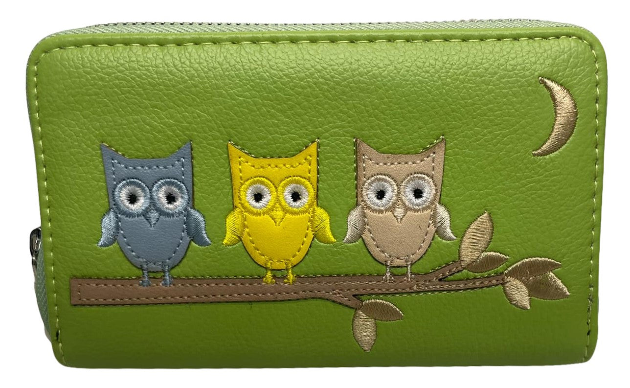 Ladies Purse, Medium Size Purses with Card and Coin Slots, Featuring Owls-Birds