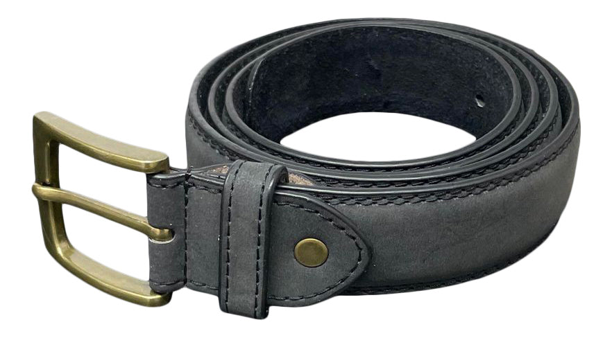 Men's Leather Belt, Black, Blue or Grey, Suede Style Finish 1.25" Wide