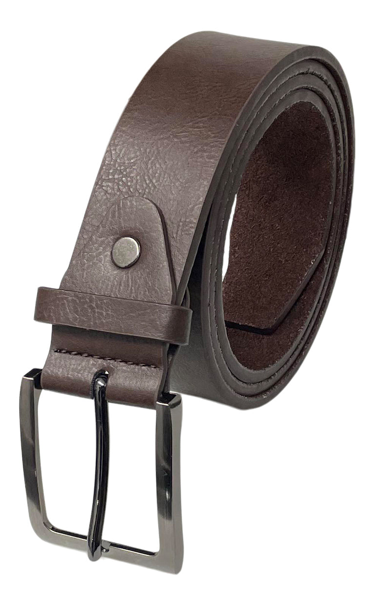 Men's Leather Lined Belt, Brown or Black 1.5" Wide, to Fit Sizes 28" - 48" Waist