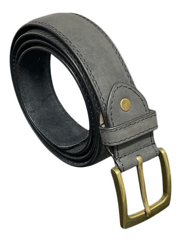 Men's Leather Belt, Black, Blue or Grey, Suede Style Finish 1.25" Wide