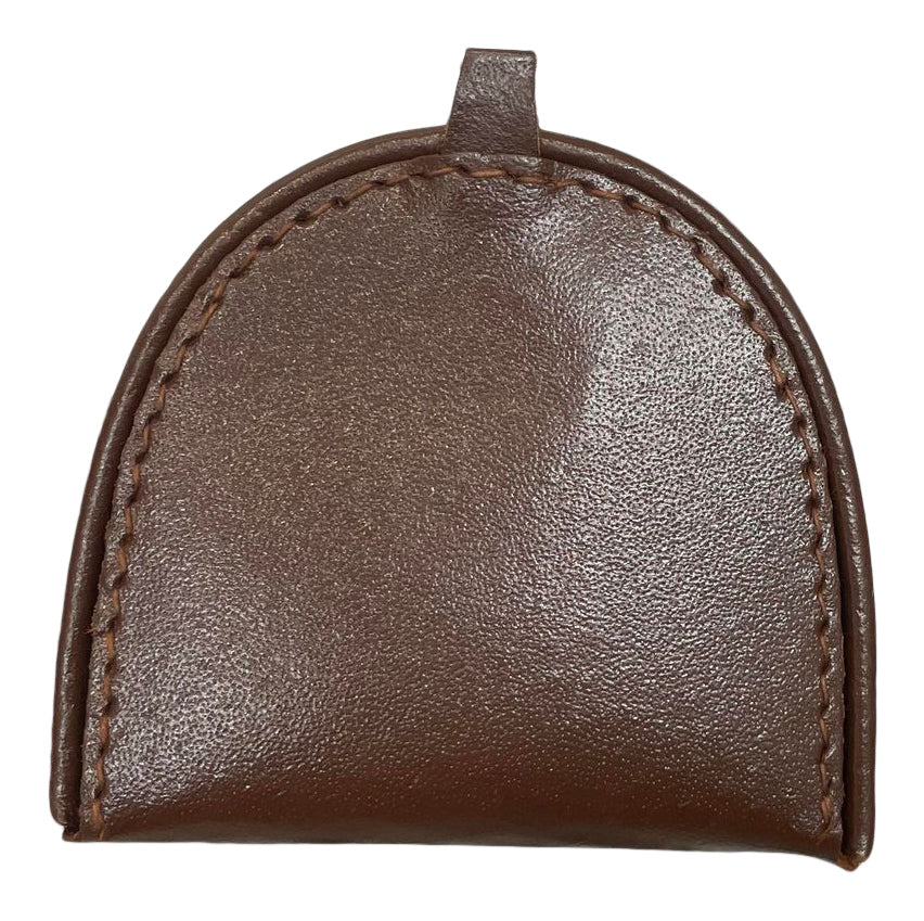 Men's Leather Tray Purse, D-Shaped Coin Purse, Black, Brown or Tan