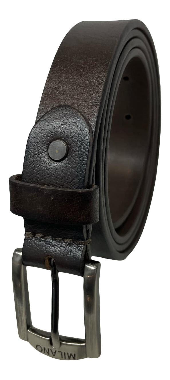Men's Belt, Man's Real Leather Belts, Black or Brown, 28" - 48" Waist, 1" Wide