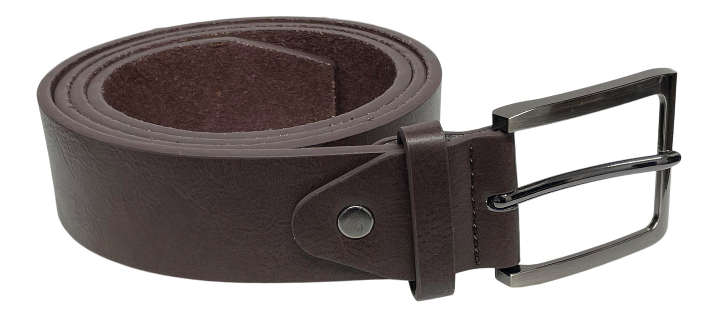 Men's Leather Lined Belt, Brown or Black 1.5" Wide, to Fit Sizes 28" - 48" Waist