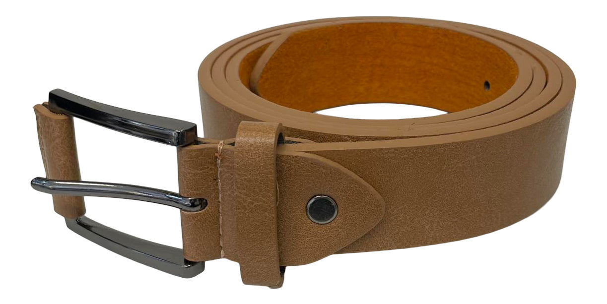Men's Leather Lined Trouser Belt, 1.25" Wide Black or Tan, All sizes up to 48"