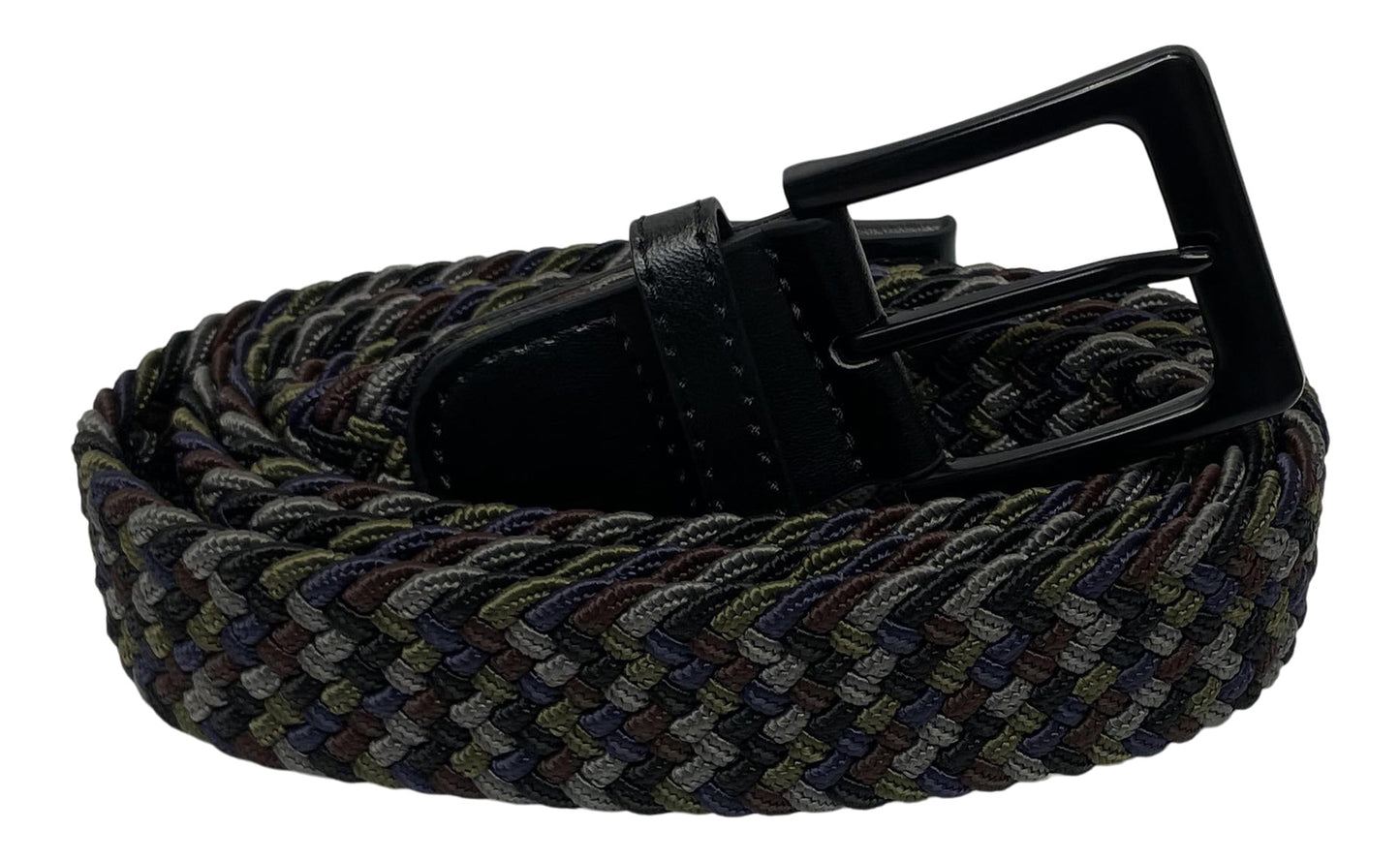 Men's Belt, Stretchy, Elasticated Belts for Men or Women, Braided Belt 1.25" Wide, Dark Shades