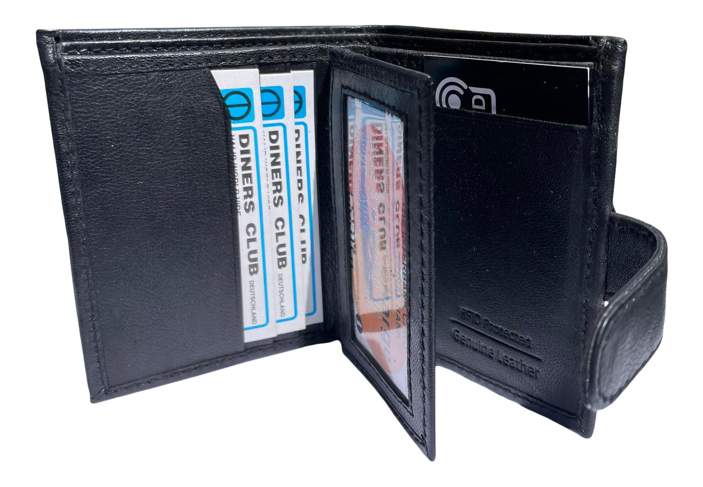 Men's Leather Wallet, with Note Slots, Card Pocket & Photo id Pocket