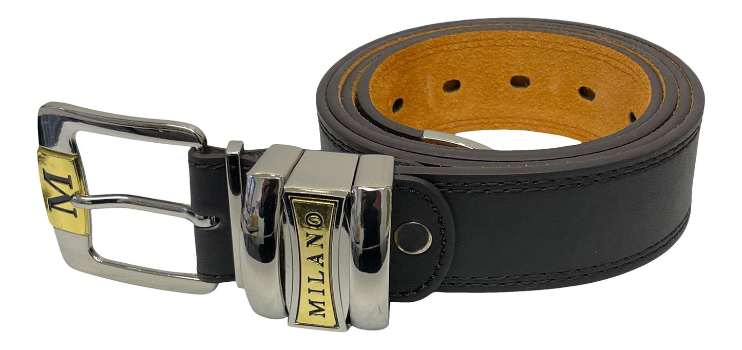 Men's Leather Jeans Belt, Black or Brown, 28" - 48"