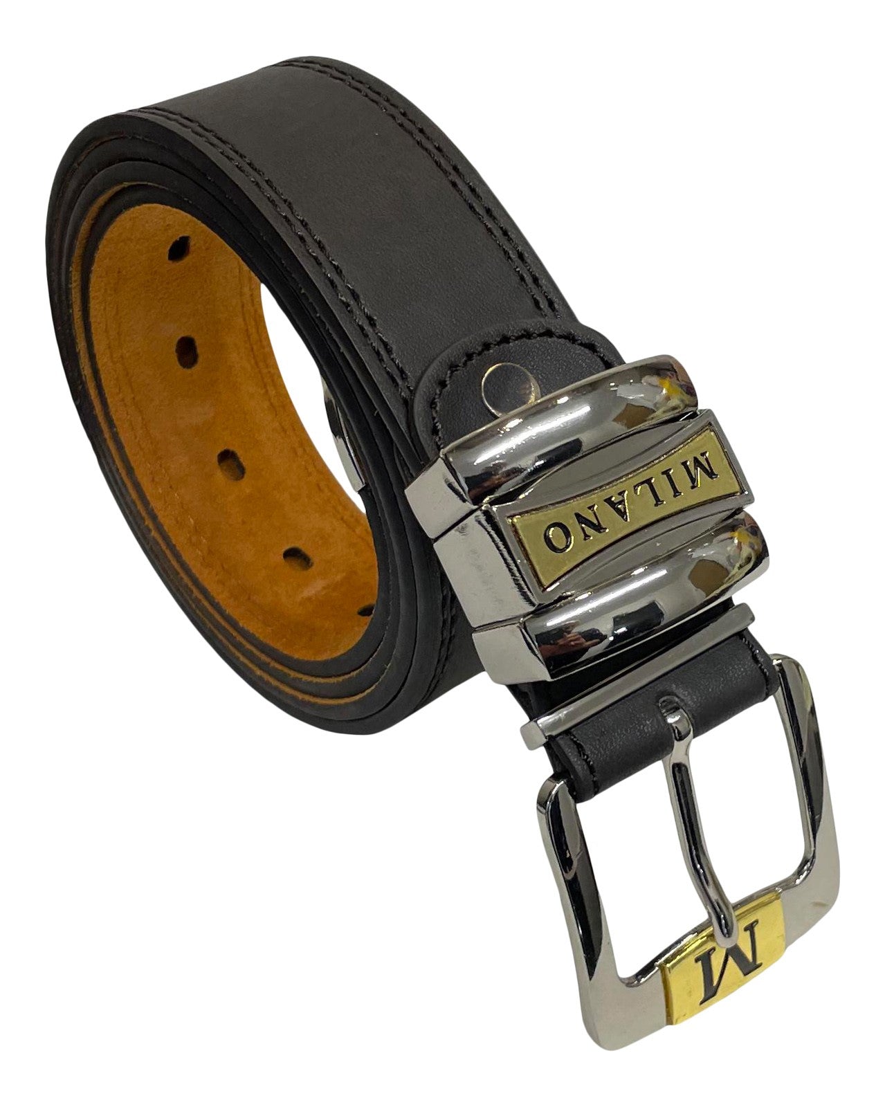 Men's Leather Jeans Belt, Black or Brown, 28" - 48"