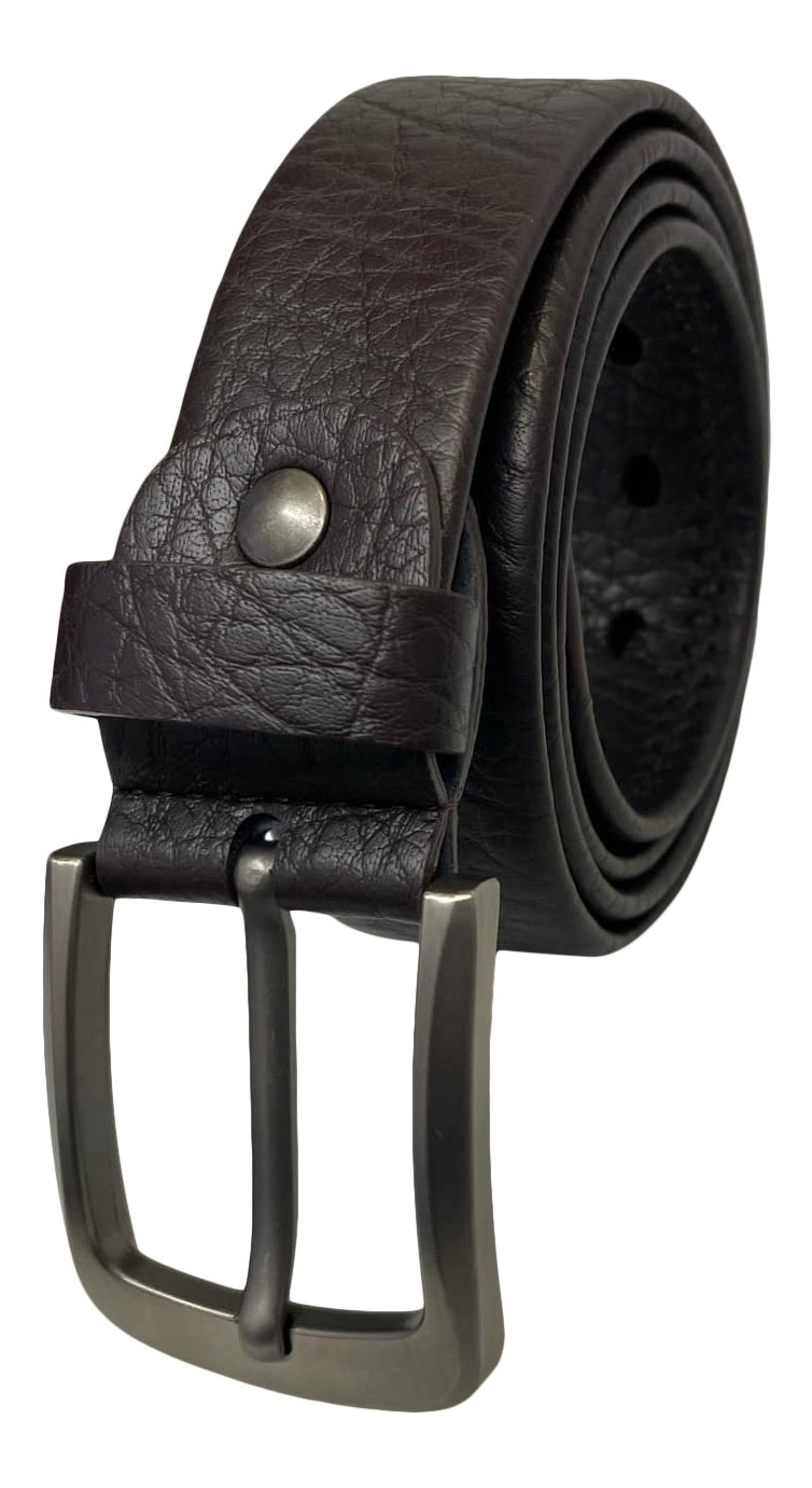Men's Leather Belt for Trousers / Jeans, Black or Brown, 28" - 48" , by Milano®