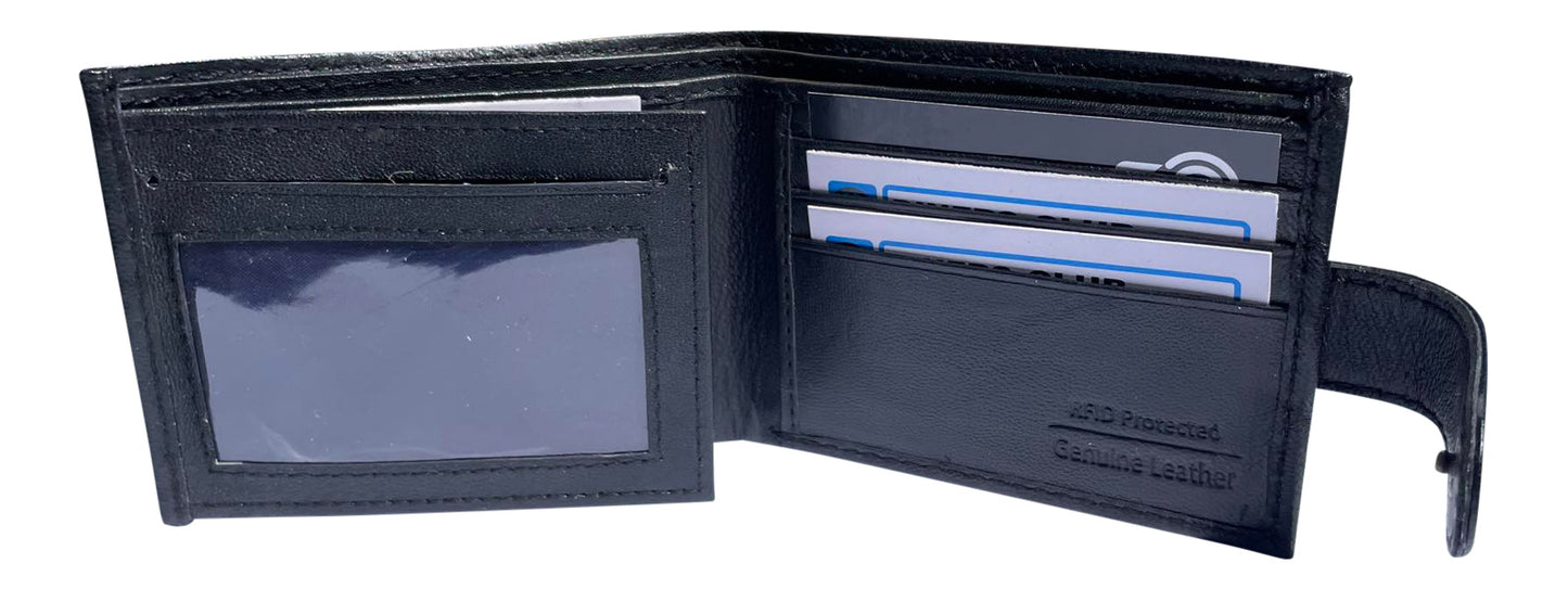 Men's Leather Wallet, with Note Slots, Card Pocket & Photo id Pocket