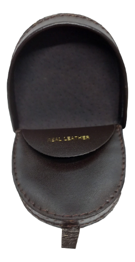 Men's Leather Tray Purse, D-Shaped Coin Purse, Black, Brown or Tan