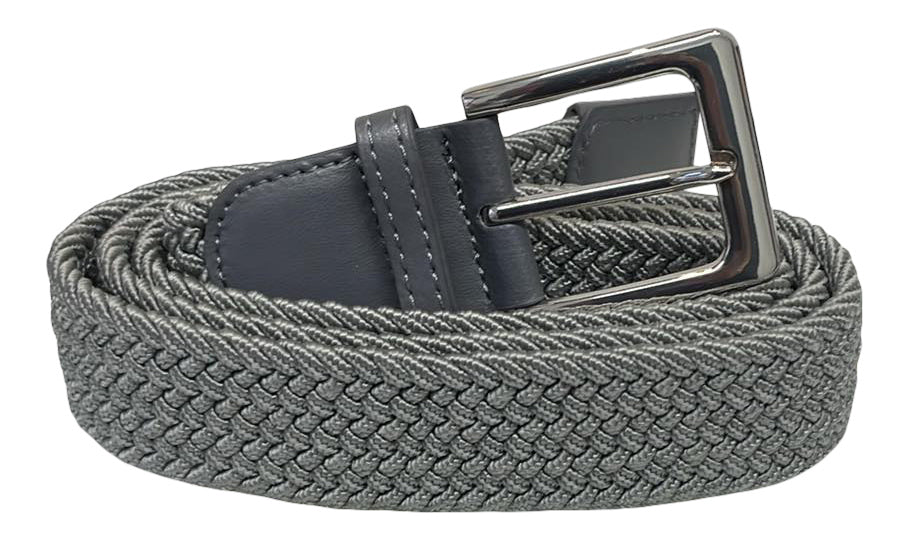 Elasticated Stretchy Trouser Belt for Men, 1.25" Wide, Grey Belt
