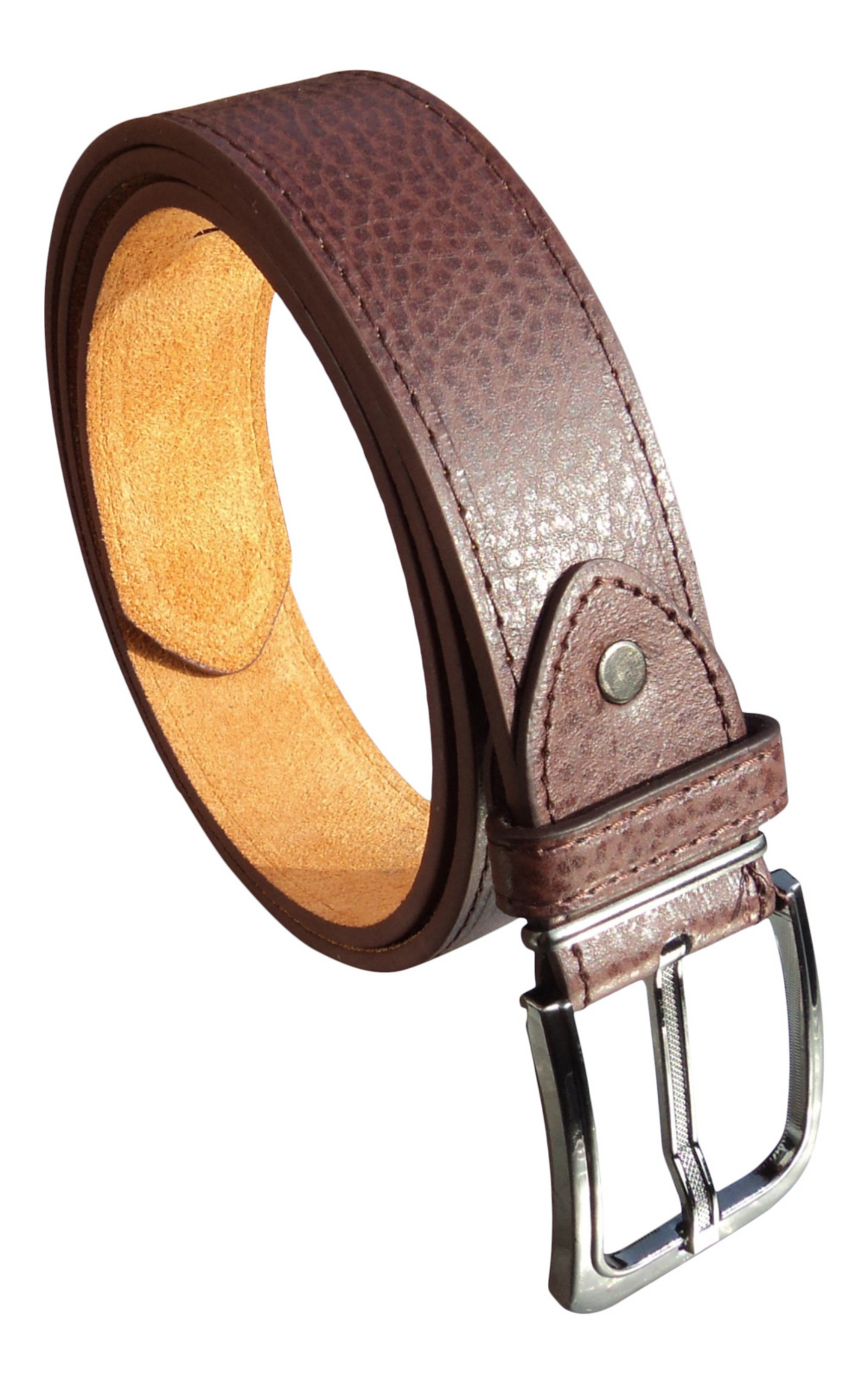 Men's Leather Lined Trouser Belt, 1.5" wide, Black or Brown