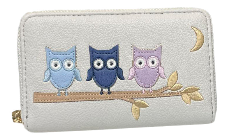 Ladies Purse, Medium Size Purses with Card and Coin Slots, Featuring Owls-Birds