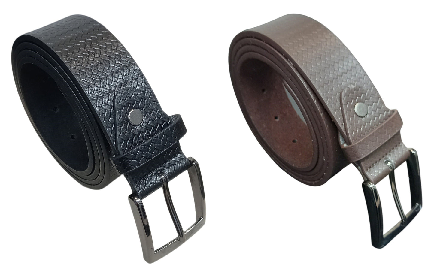 Men's Leather Lined Belt, Brown or Black 1.5" Wide, to Fit Sizes 28" - 48" Waist