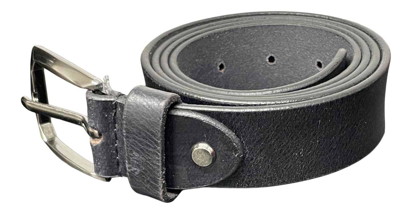 Men's Real Leather Belt, Black or Brown, 28" - 52", Leather Belts are 1.25" Wide