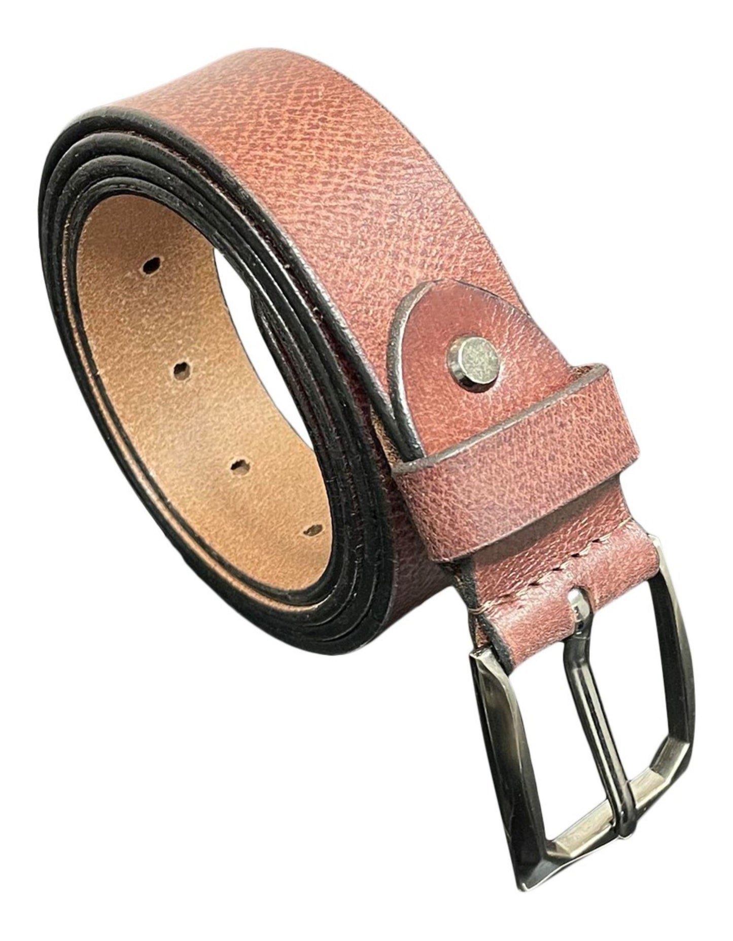 Men's Real Leather Belt, Black or Brown, 28" - 52", Leather Belts are 1.25" Wide