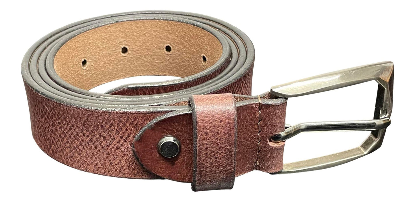 Men's Real Leather Belt, Black or Brown, 28" - 52", Leather Belts are 1.25" Wide