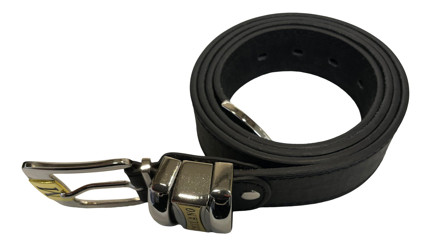 Men's Leather Jeans Belt, Black or Brown, 28" - 48"