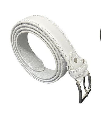 Men's Leather Leather Lined Belt, Black or White, 28" - 48" Waist, Belts 1" Wide