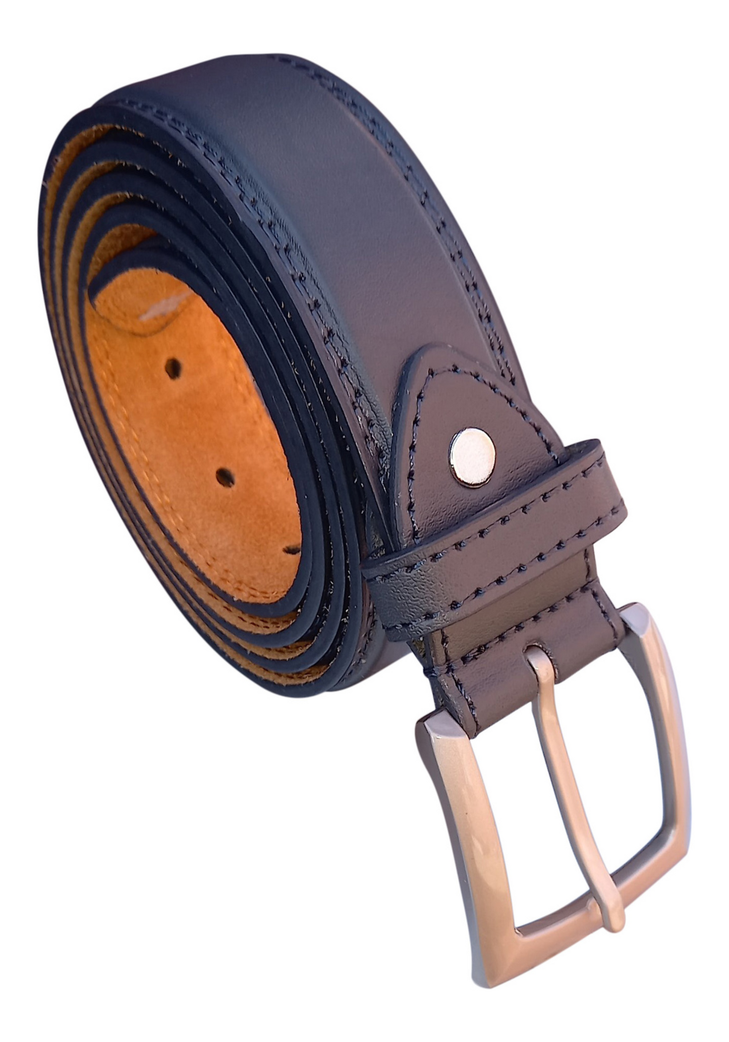 Men's Belt, Trouser Belts for Men, Leather Lined, Black, Brown, Grey or Navy