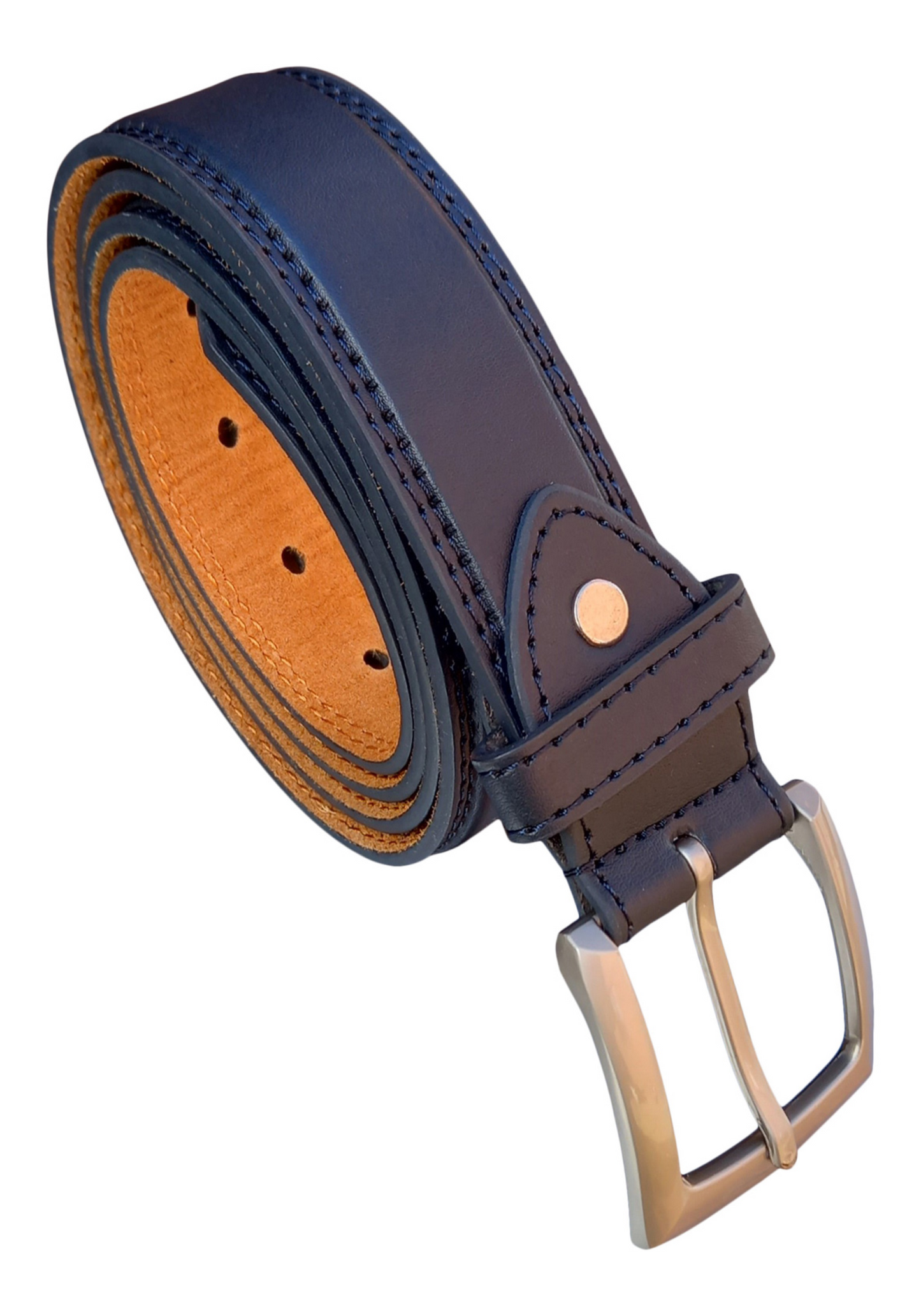 Men's Belt, Trouser Belts for Men, Leather Lined, Black, Brown, Grey or Navy