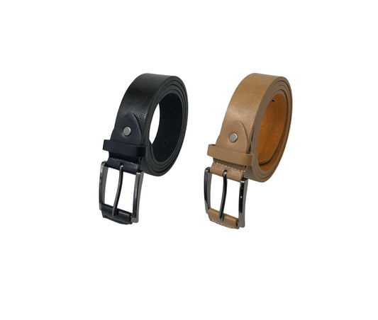 Men's Leather Lined Trouser Belt, 1.25" Wide Black or Tan, All sizes up to 48"