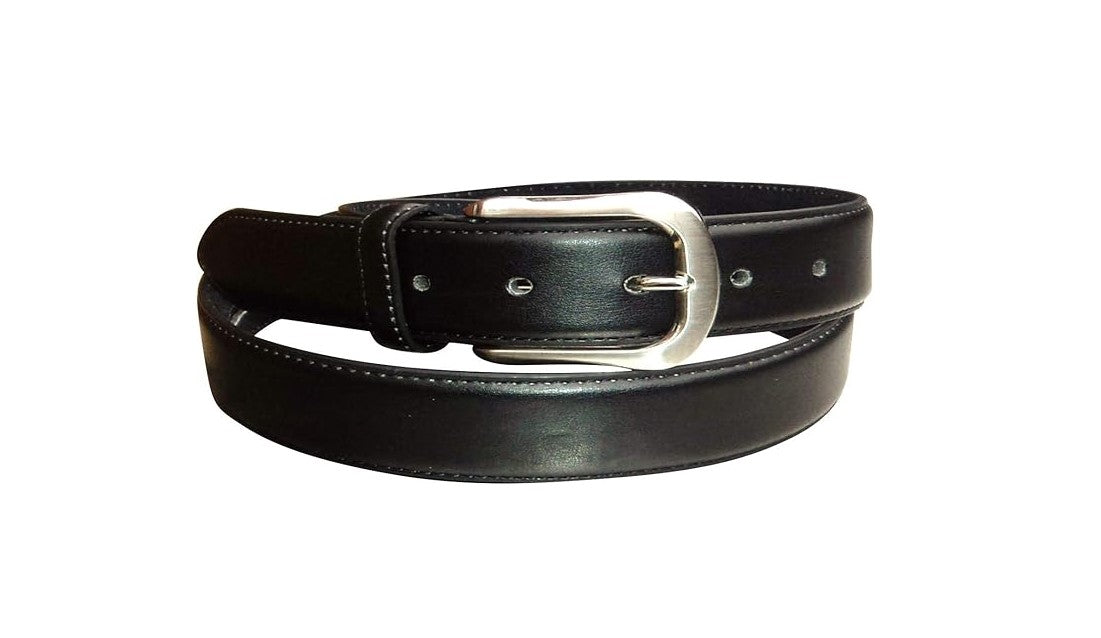 Men's Black Leather Security Belt with Hidden Zip, 1.5" wide Made by Milano