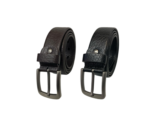 Men's Leather Belt for Trousers / Jeans, Black or Brown, 28" - 48" , by Milano®