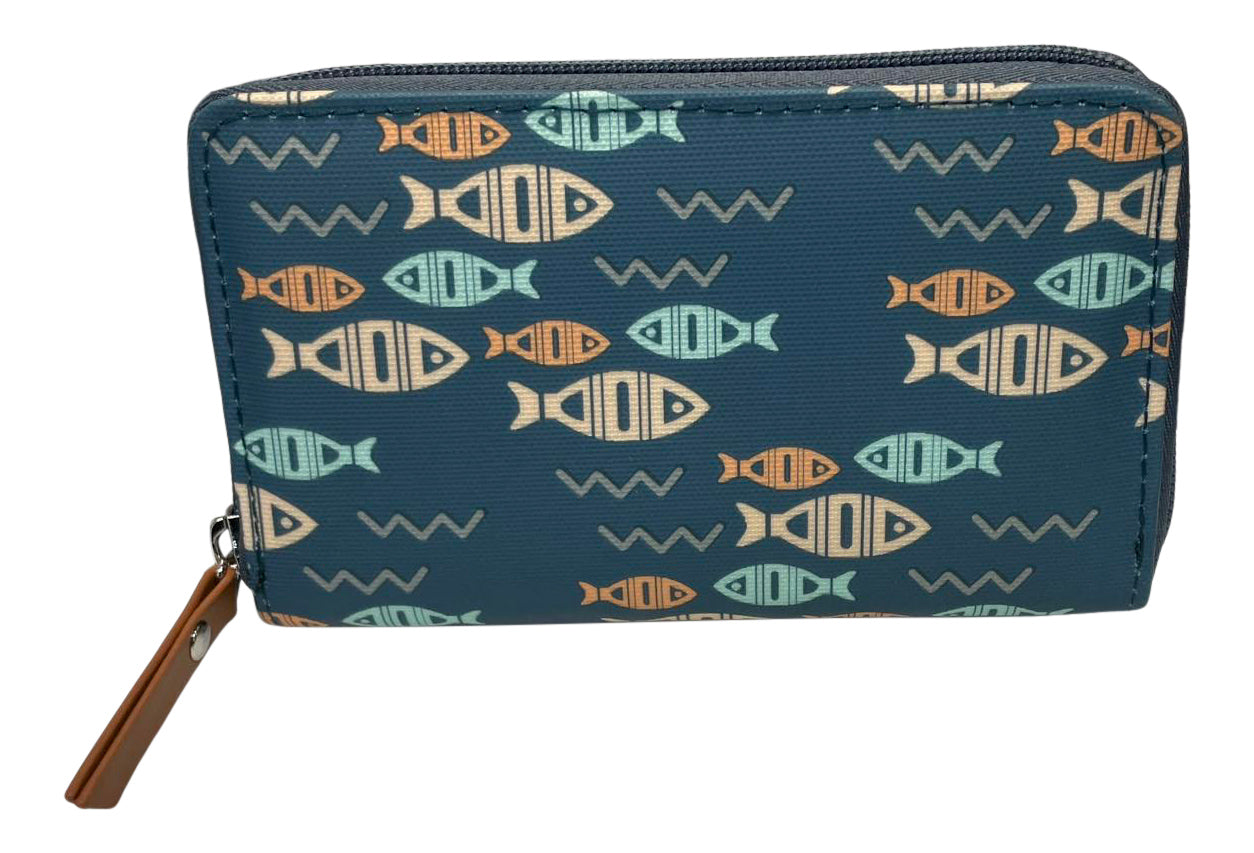 Ladies Purse, Medium Size Purses with Card and Coin Slots, Fish Design