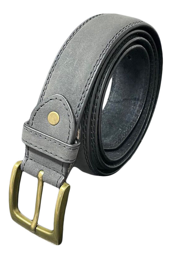 Men's Belt, Black, Blue or Grey, Suede Style Finish 1.25" Wide, Belts for Men