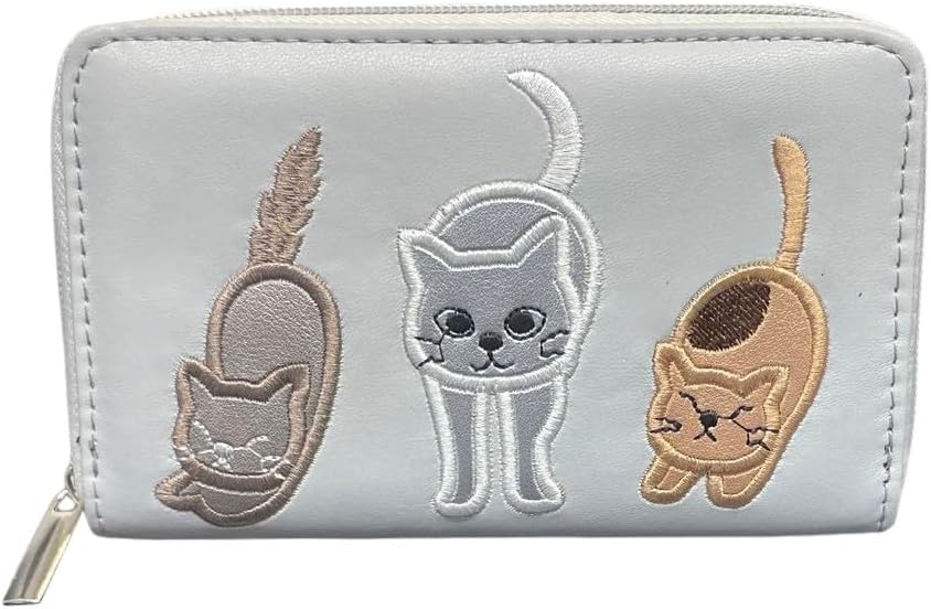 Ladies Purse, Medium Size Purses with Card and Coin Slots, Featuring Cats