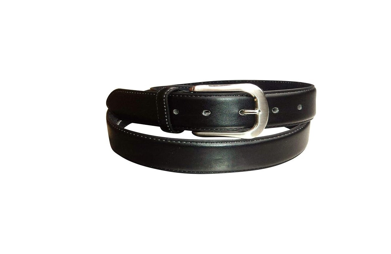 Men's Black Leather Security Belt with Hidden Zip, 1.5" wide Made by Milano