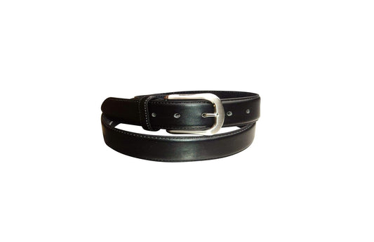 Men's Black Leather Security Belt with Hidden Zip, 1.5" wide Made by Milano