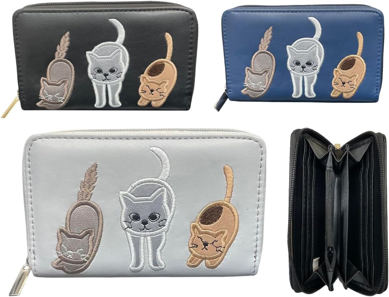 Ladies Purse, Medium Size Purses with Card and Coin Slots, Featuring Cats