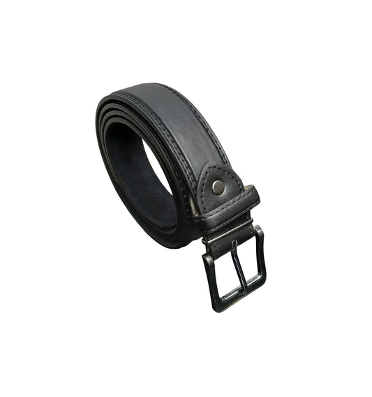 Men's Black Belt, Plain Black Trouser Belts for Men, 1.25" Wide, 28" - 48" Waist