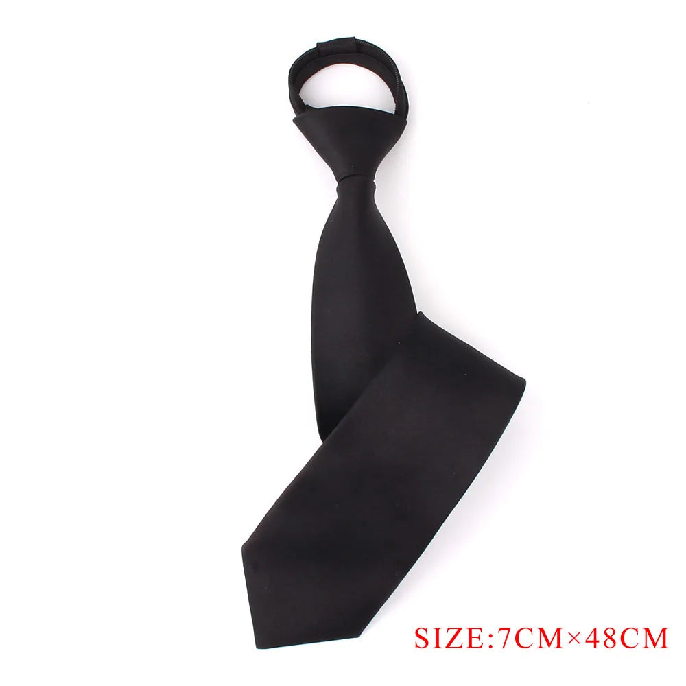 New Classic Black Ties for Men Silk Mens Neckties for Wedding Party Business Adult Neck Tie 3 Sizes Casual Solid Tie