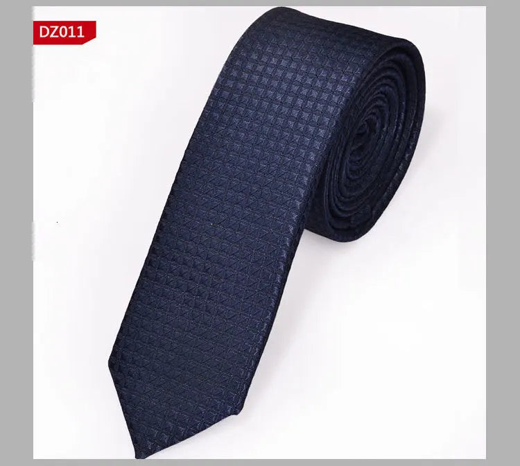 New Men's Casual Slim Ties Classic Polyester Woven Party Neckties Fashion Plaid Dots Man Neck Tie For Wedding Business Male Tie