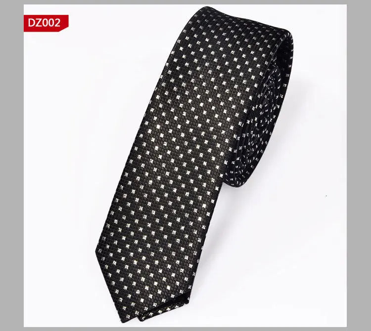 New Men's Casual Slim Ties Classic Polyester Woven Party Neckties Fashion Plaid Dots Man Neck Tie For Wedding Business Male Tie