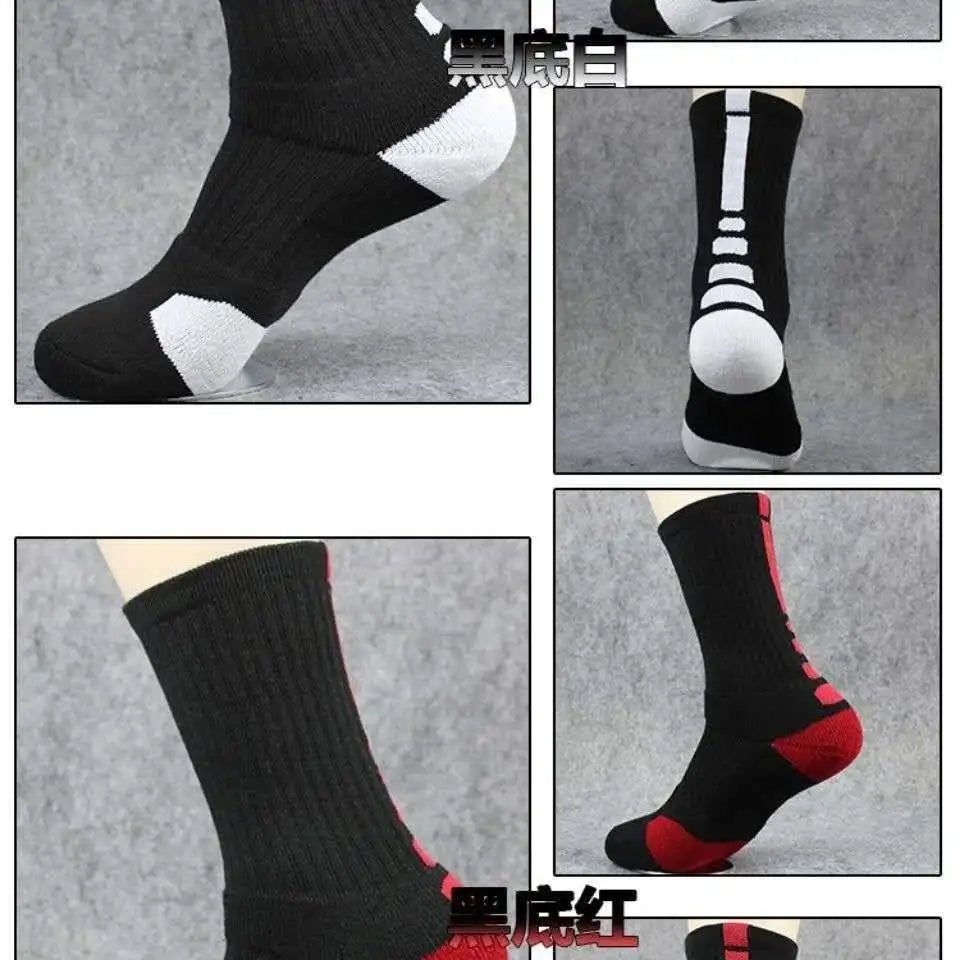 Men‘s Fitness Running, Cycling, Hiking Socks White Black Sport Socks Outdoor