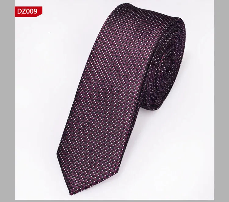 New Men's Casual Slim Ties Classic Polyester Woven Party Neckties Fashion Plaid Dots Man Neck Tie For Wedding Business Male Tie