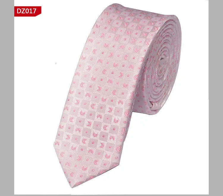 New Men's Casual Slim Ties Classic Polyester Woven Party Neckties Fashion Plaid Dots Man Neck Tie For Wedding Business Male Tie