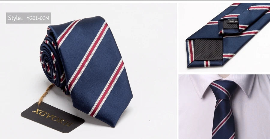 Men ties necktie Men's vestidos business wedding tie Male Dress legame gift gravata England Stripes JACQUARD WOVEN 6cm