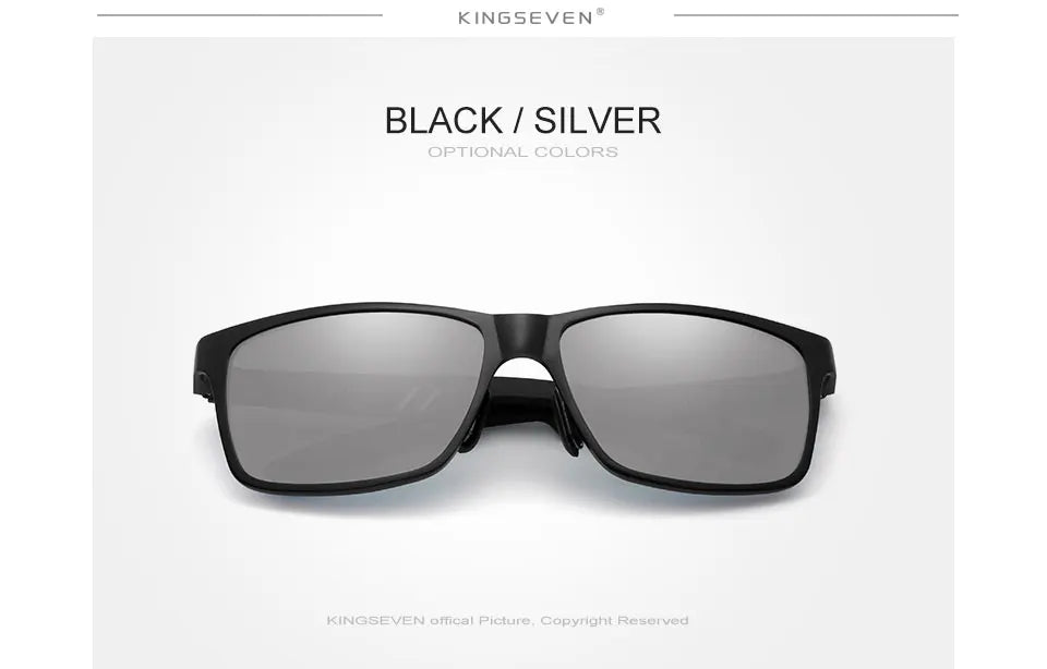 KINGSEVEN Men Polarized Sunglasses Aluminum Magnesium Sun Glasses Driving Glasses Rectangle Shades For Men Oculos masculino Male